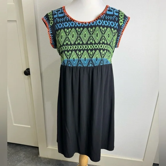 Uncle Frank Dresses | Uncle Frank/ Anthropologie, Embroidered Dress. Lined/Euc Size S | Color: Black/Green | Size: S | Jrogarcia's Closet